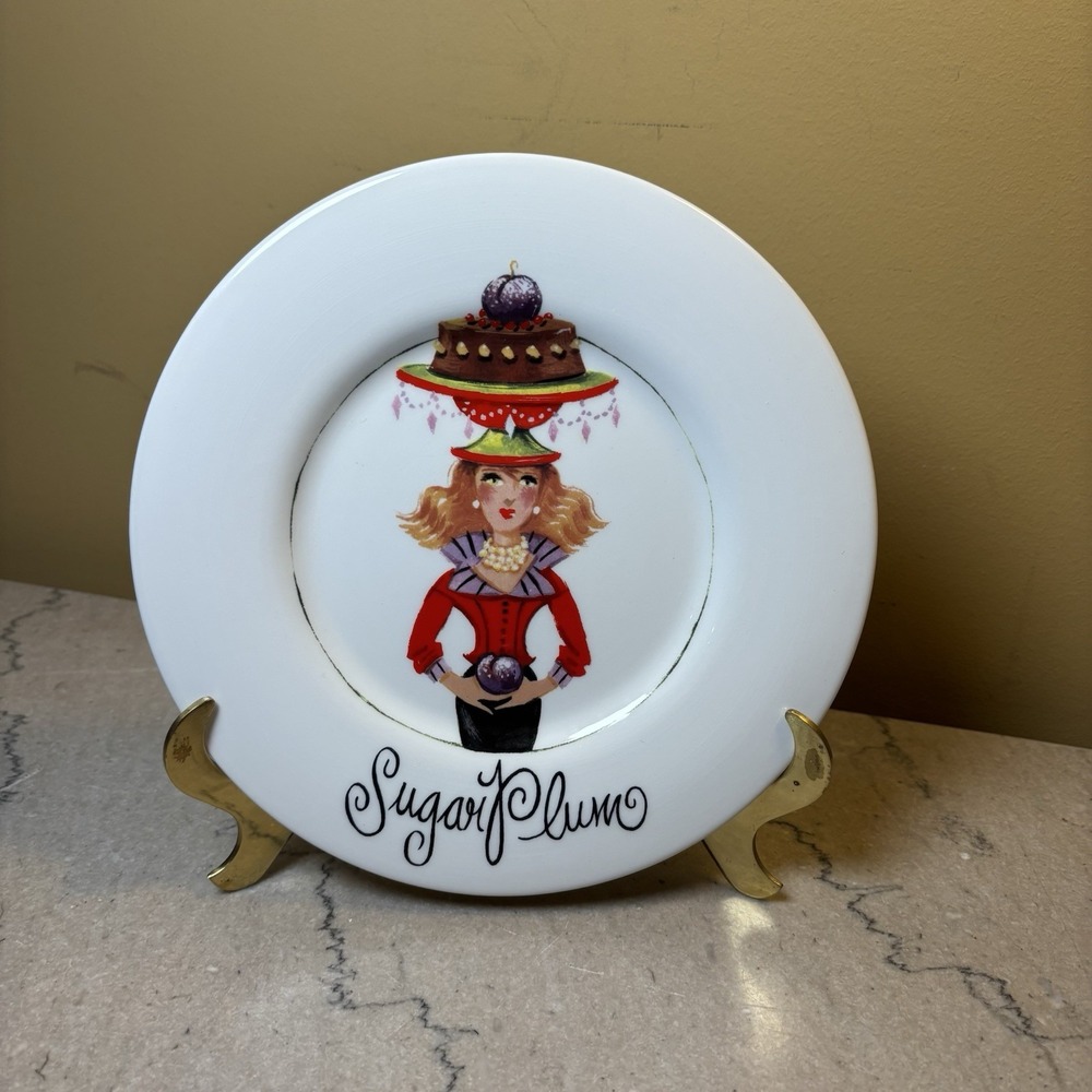 Sugar Plum Holiday Shoppers Made for Neiman Marcus‎ 8" Round Decorative Plate